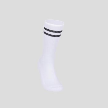 Chaussettes athlétiques - Double rayures blanc/noir 2