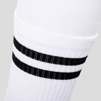 Chaussettes athlétiques - Double rayures blanc/noir 4