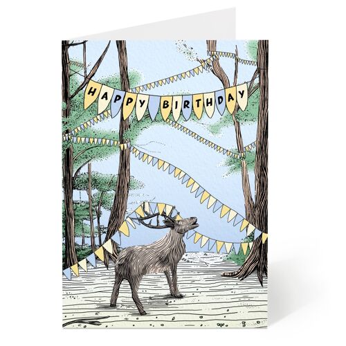 Birthday Deer - Spring Woodland Card