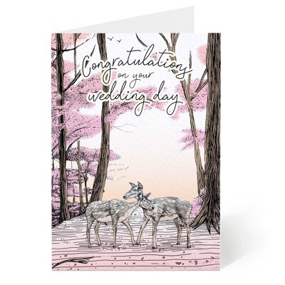 Mrs and Mrs Woodland Wedding Card