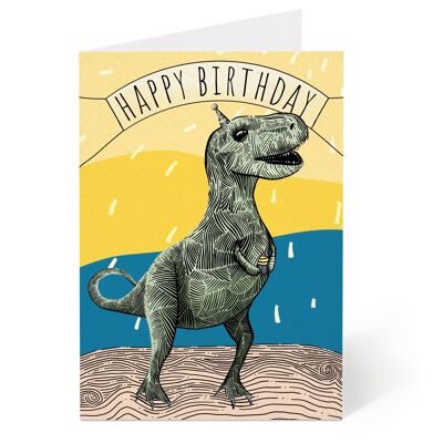 Tarjeta de cumpleaños de dinosaurio