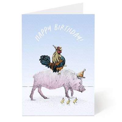 Bauernhof-Geburtstagskarte