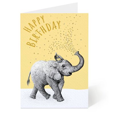 Carte d'anniversaire d'éléphant