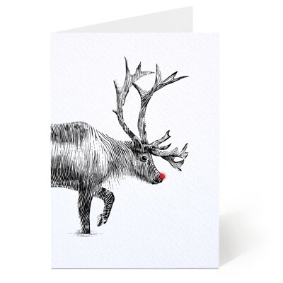Biglietto natalizio con renne Rudolph