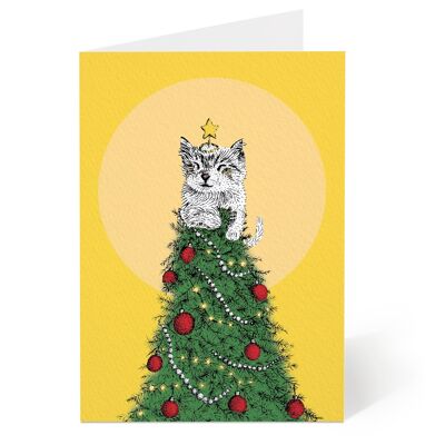 Tarjeta de Navidad del árbol de Catmas