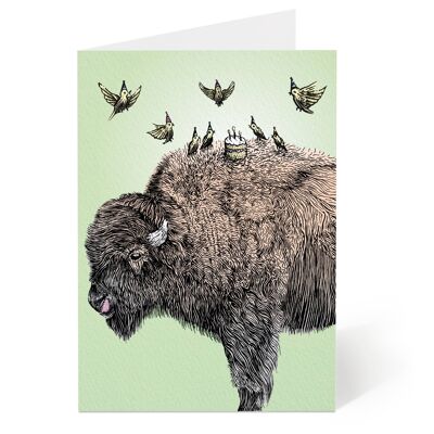 Tarjeta de cumpleaños de bisonte