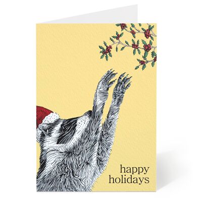 Holiday Raccoon Christmas Card
