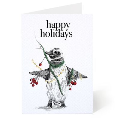 Holiday Penguin Christmas Card