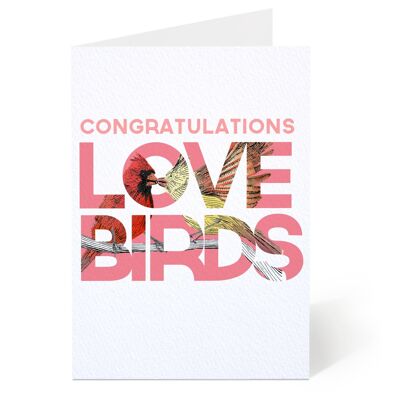 Carte de mariage Félicitations Lovebirds