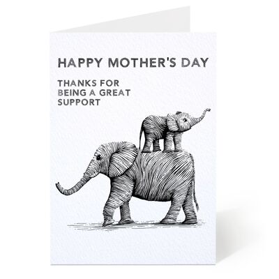 Carta degli elefanti per la festa della mamma