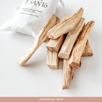 9 Bâtons de Palo Santo du Pérou avec sac à cordes 6