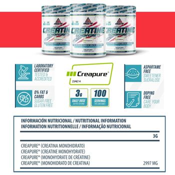 AS Complément Américain - Créatine Monohydrate Creapure®- 300 g - Flacon 100 Jours - Goût Neutre - Aide à Combattre la Fatigue - Favorise les Performances Physiques 3