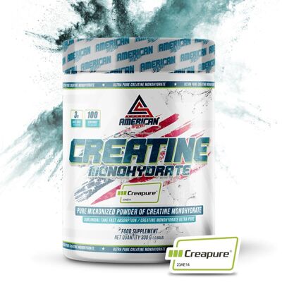 AS American Supplement - Creatine Monohydrate Creapure®- 300 g - Bottle for 100 Days - Neutral Taste - Helps Fight Fatigue - Promotes Physical Performance