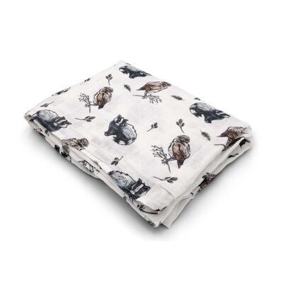 Muslin summer blanket • Forest animals