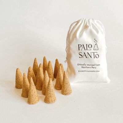 Palo Santo Incense Cones with a string bag