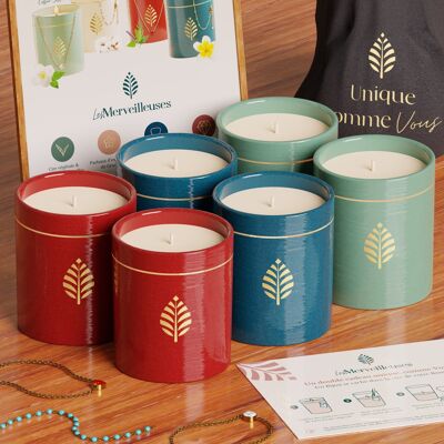 Bijou Candle €15.80 excluding tax - Set of 6 Red, Green and Blue - made in France with Swarovski crystals