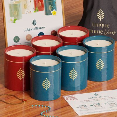Bijou Candle €15.80 excluding tax - Set of 6 Red and Blue - made in France with Swarovski crystals