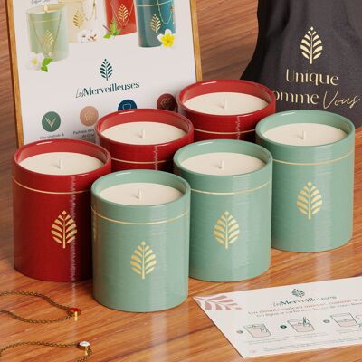 Bijou Candle €15.80 excluding tax - Set of 6 Red and Green - made in France with Swarovski crystals