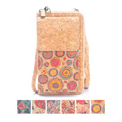 Natural Cork Crossbody Zipper Wallet with Phone Compartiment BAG-2239