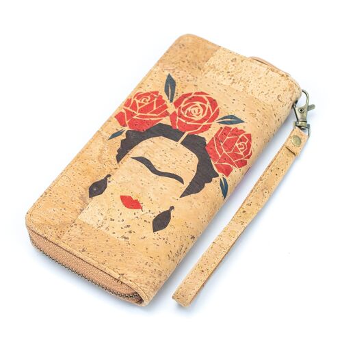 Roses- Frida Art Cork Zipper Wallet- BAG-2076-C