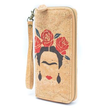 Roses - Portefeuille Frida Art en liège avec fermeture éclair - BAG-2076-C 2