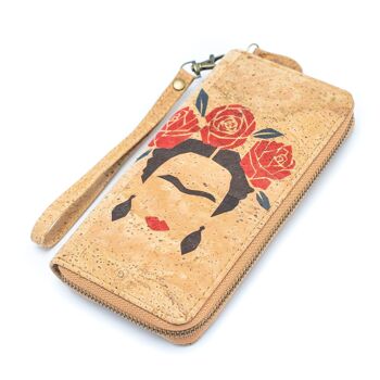 Roses - Portefeuille Frida Art en liège avec fermeture éclair - BAG-2076-C 6