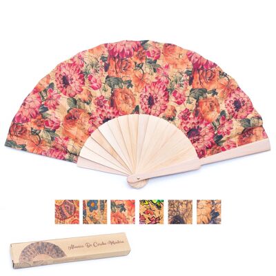 Cork Antique Wooden Folding Hand Fan  L-863