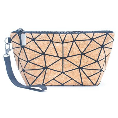 Natural Cork Geometric Pattern Organizer Pouch and Makeup Bag BAG-2256