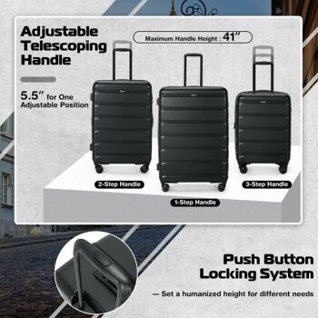 Set de 3 valises avec cadenas TSA 2