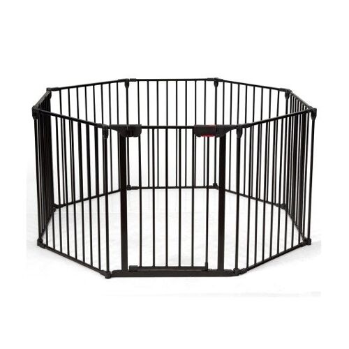 Einstellbare Panel Baby Safe Metal Gate Play Yard-Black
