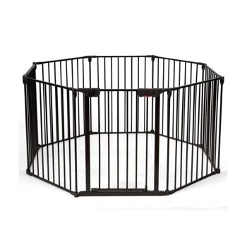 Panneau réglable Baby Safe Metal Gate Play Yard-Black 1