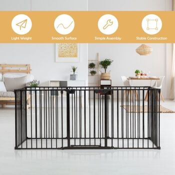 Panneau réglable Baby Safe Metal Gate Play Yard-Black 3