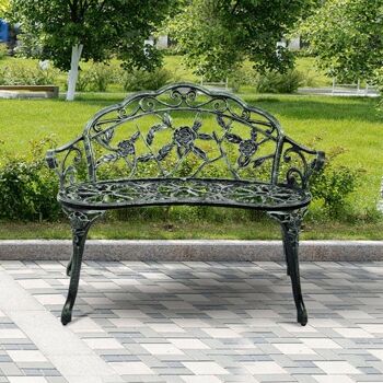 Banc de terrasse en aluminium vieux rose 1