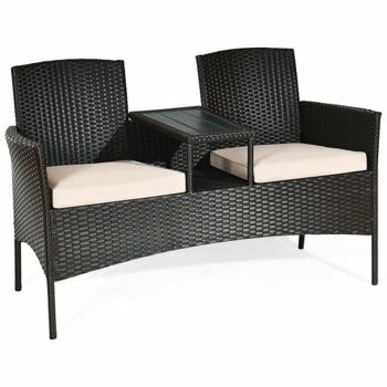 Conversation de terrasse moderne avec table basse intégrée et housse de coussin ZAS9558 3