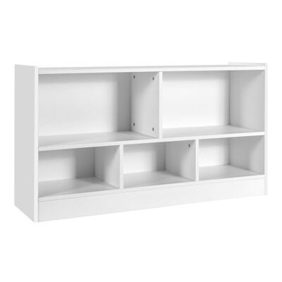 Kinder 2-Shelf-Bücherregal 5-Kube Holzspielzeugspeicher Schrank Organizer-White