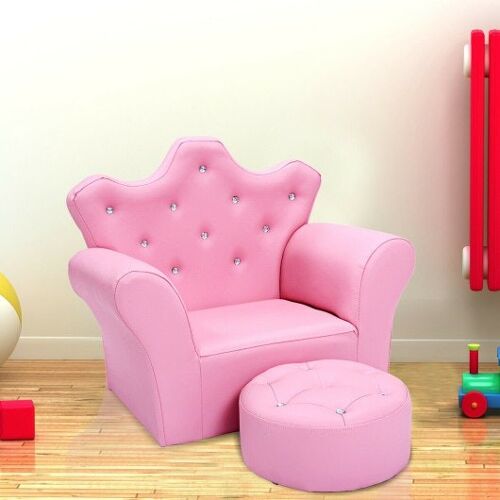 Pink Kids Sofa Armlehre Couch mit osmanischer Roce