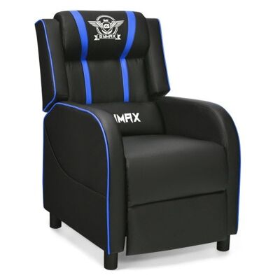 Massage Racing Gaming Single Recliner Chair-Blue-Blau ZAS9650