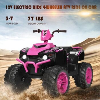 12v Kids 4-Wheeler ATV Quad Ride on Car -Rose 3
