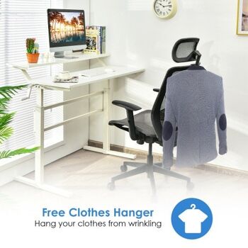 Chaise de bureau ergonomique en maille à hauteur réglable avec Hange-Gray 2