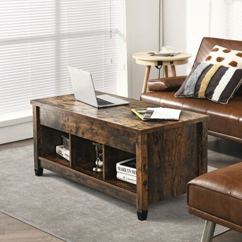 Top Couchtisch mit verstecktem Speicherraum- Brown ZAS9731