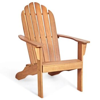 Chaise Adirondack d'extérieur en bois d'acacia au design ergonomiquenaturel 1