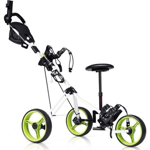 Faltbare 3 Räder Push Pull Golf Trolley mit Anzeigetasche