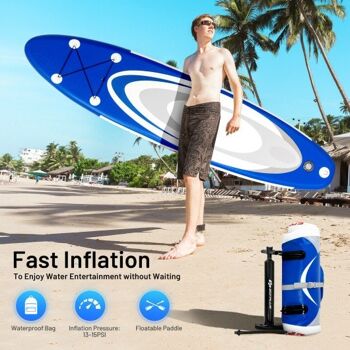 Planche de surf gonflable Stand Up Paddle de 10 pieds avec sac ZAS9847 3