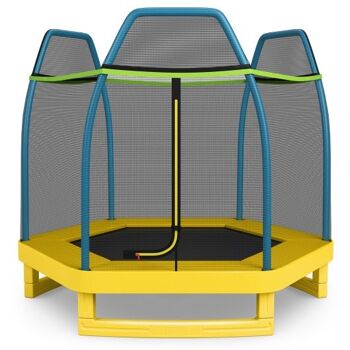 Trampoline de saut de loisirs pour enfants de 7 pieds-jaune 1