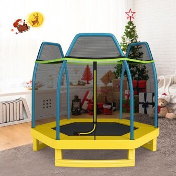 Trampoline de saut de loisirs pour enfants de 7 pieds-jaune 2