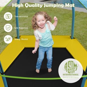 Trampoline de saut de loisirs pour enfants de 7 pieds-jaune 3