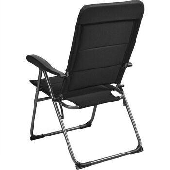 Lot de 4 chaises de terrasse pliantes avec dossier réglablenoir 2