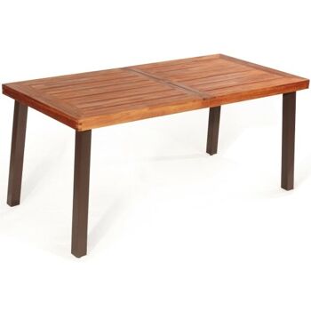 Table à manger rustique rectangulaire en bois d'acacia 1