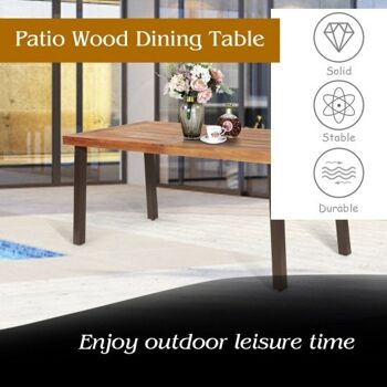 Table à manger rustique rectangulaire en bois d'acacia 3
