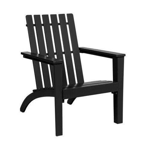 Outdoor Haltlable Patio Acacia Holz Adirondack Lounge Sessel-Schwarz